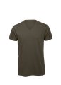 Heren T-Shirt B&C V hals Biologisch Inspire Khaki